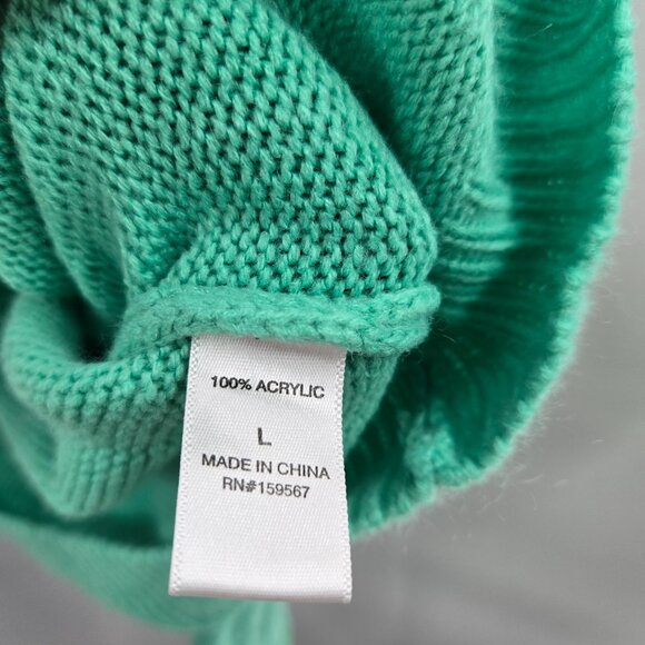 Sweet & Sinful Green Red Cherry Embroidery V-Neck Button Front Cardigan Large - Picture 13 of 14